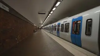 Sweden, Stockholm, subway ride from Aspudden to Mälarhöjden