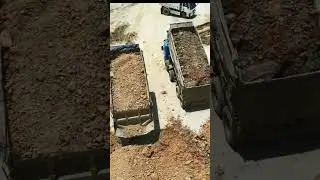 25Ton Two Dumptruck Unloading #dumptruck #bulldozer #dozer #vsdozer