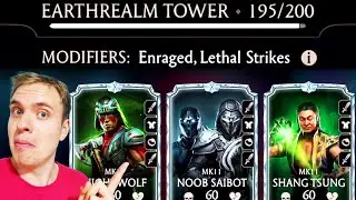 MK Mobile. Finishing Fatal Elder God Tower. Destroying Battles 195-199.