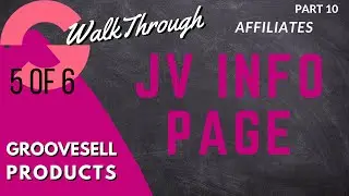 [GrooveFunnels WalkThrough] GrooveSell: Products (Affiliates - JV Affiliate Information Page)