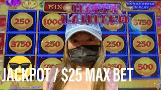 $25 Max Bet🙌HANDPAY JACKPOT on Lightning Link , HAPPY LANTERN Slot machine @ Casino in Las Vegas