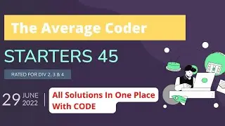 Starters 45 All Solutions | BESTOFTWO | CHEFAPPS | CHANGEPOS | ADJSUMPAR | ARRAYRET | EVEQODD