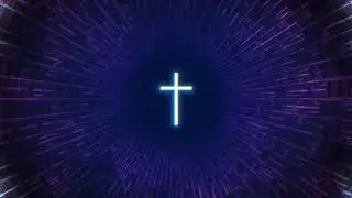 7-Min Digital Purple Cross Background Loop 4K | Dynamic Opener for Church Service | Text-Friendly