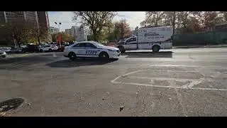 Empress EMS Critical Care Team, NYPD Slicktop Passing By On Morris Park Ave In Williamsbridge, Bronx