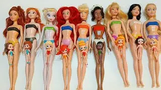 Rainbow Disney Princess Doll Mattel and Original Dolls ~ DIY Miniature Dress Satisfying Dolls ASMR