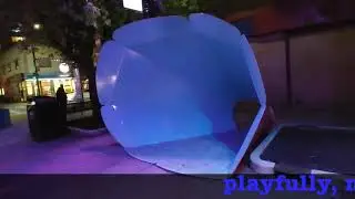 The JIM DEVA PLAZA, West End, Vancouver BC and the rainbow lights on Davie Street
