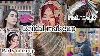 Salon Vlog |💕Bridal Makeup/ HairWork | ✨Hijabi Bride👰&zwj;♀️ Prettiest Bride🌼 #Anushayvlogs #familyvlog