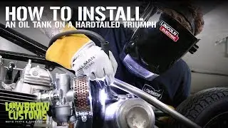 Motorcycle Oil Tank Install How-To on a Hardtail Triumph Chopper
