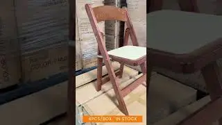 Detachable vinyl seat Solid wood folding chair