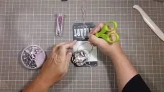 Paper peony flower tag for card with punches