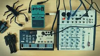 Hard Tekno Jam with Korg Volca Drum through Digitech Synth Wah and Mixer Distortion