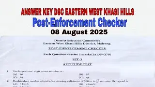 Answer Key Post  Enforcement Checker  |DSC Eastern West 09 Aug 2025 @pisenseo 