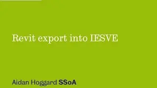 Revit Export into IESVE