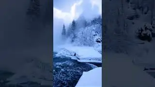 ❄️🌊 When Snowy Mountains Meet the Sea! Epic Nature Combo! 🏔️✨ #sea #snow #mountains #ai #waves #life
