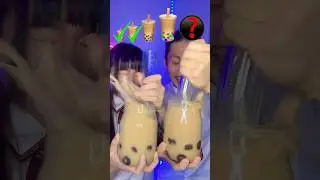 Boba emoji challenge🧋🥵Bubble tea #asmr #mukbang
