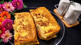 Cheesy French Toast with Meshed Potatoes | Delicious, Quick, Easy, Homemade 