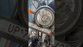 The Meteor 350 customize / modified headlight ring (royal enfield) silver to black