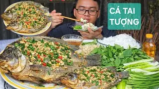 Cá Tai Tượng Chiên Xù Cuốn Bánh Tráng Rau Sống Chấm Mắm Nêm Hết Sẩy