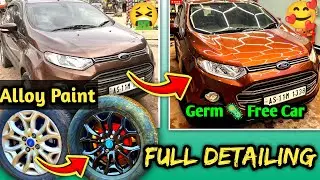 Ford Ecosport Full Detailing✨ | Alloy Wheel Painting🛞 | Steam Wash🫧 | Germ Clean🦠 #detailing #car