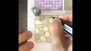 How to draw textures with copicmarker /Marker materyal boyama doğal taş zemin