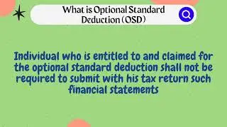 What is Optional Standard Deduction (OSD)?