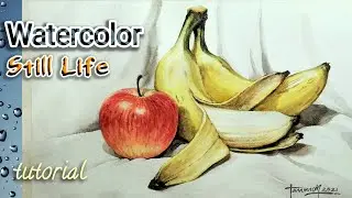 Watercolor Fruits Drawing | Still Life Painting Fruits Watercolor
