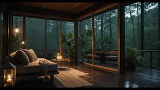 Cozy Modern Cabin Ambiance | Rain Sounds for Sleep & Study