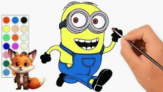como dibujar y colorear a minion corriendo
