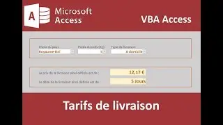 Tarifs de livraison selon poids colis et pays
