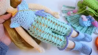 Crochet doll lace jumpsuit tutorial 🧶