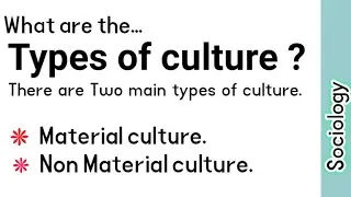 What is Material culture and Non material Culture #Material_culture #Nonmaterial_culture #types