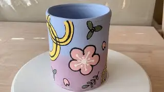 Hand build pottery no wheel | Glaze transfer | No Trimming