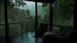 Rainy Forest from a Cabin Balcony | Fresh Nature with Relaxing Rain Sounds