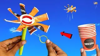 Easy paper cup helicopter , how to make flying helicopter , best paper plane