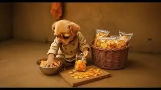 A Poor Puppy in Search of Food