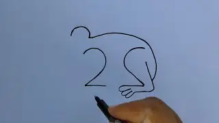 Frog Drawing With 22 number  | Frog drawing easy | Frog drawing simple