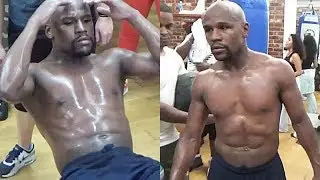 FLOYD MAYWEATHER RIPPED AND FLEXIN' SIX PACK AT 40; IN SHAPE AND READY FOR CONOR MCGREGOR