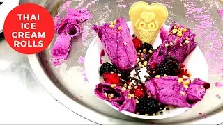 THAI ICE CREAM ROLLS - Blackberry Raspberry Style ❤🇹🇭