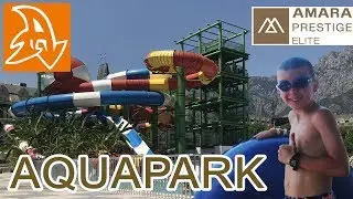 Amara Prestige 5* Аквапарк. Большие водные горки. Grand Aquapark. Big water slides