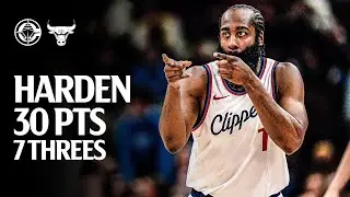 James Harden Drops 30 PTS (7 Threes), 6 AST in Win vs. Bulls Highlights | LA Clippers
