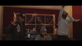B Justice & Jacob Latimore recording Fall Back Game