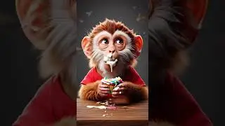Cute Monkey Eating Colorful Cupcake 🧁😂 | Funny Baby Monkey Video