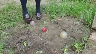水風船クラッシュヒールローファー