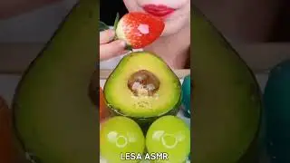 #shorts asmr rainbow candy fruit tanghulu eating sound crispy satisfying sounds avocado #viral