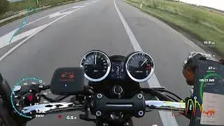 Kawasaki Z900RS acceleration test (GPS) 0 100 km/h, 0 130 km/h (see description)