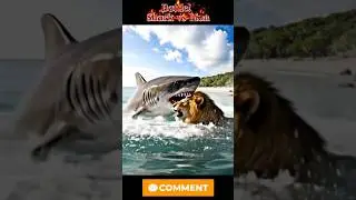 Shark vs Lion Epic Battle &ndash; Ocean Predator vs Jungle King. #wildlife #trending