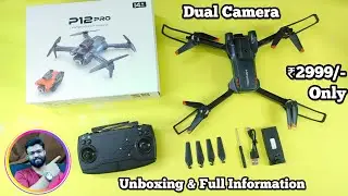 P12 Pro Drone with Dual Camera Intelligent obstacle avoidance sensor Unboxing & Full information