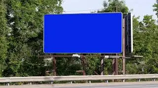 Blank Roadside Billboard Blue Screen Free HD Videos