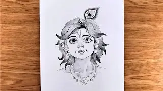 How to Draw Krishna| Krishna Drawing Easy and Beautiful| Best Krishna Drawing
