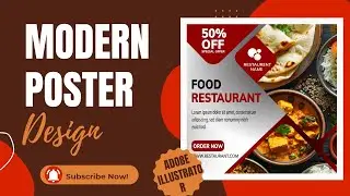 Adobe Illustrator Mein Modern Food Poster Kaise Banaye | Aaj Ka Design Vlog